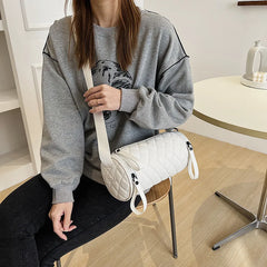 Women's Rhombus Crossbody Bag French Stick Nylon Waterproof Shoulder Bag