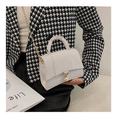 Women's Sloping Bag PU Leather Stone Patterned Small Square Bag