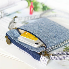 Women's Small Crossbody Purses Linen Messenger Phone Bags for Girls