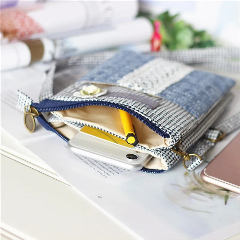 Women's Small Crossbody Purses Linen Messenger Phone Bags for Girls
