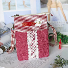 Women's Small Crossbody Purses Linen Messenger Phone Bags for Girls