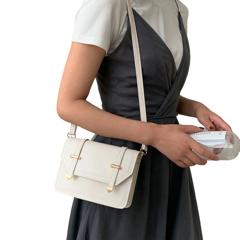Women's Small Crossbody Bag Lightweight PU Leather Shoulder Bag Flap Handbag