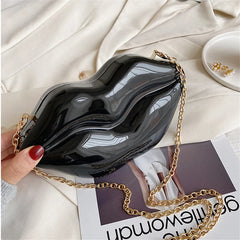 Women's Small Crossbody Bag Red-mouth Chain Purse Clutch Shoulder Bag