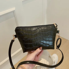 Women's Crocodile Stripe Cross-body Bag Retro Shoulder Bag