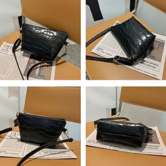 Women's Crocodile Stripe Cross-body Bag Retro Shoulder Bag