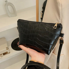 Women's Crocodile Stripe Cross-body Bag Retro Shoulder Bag