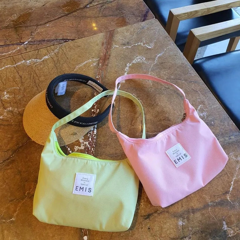 Women's Small Nylon Hobos Underarm Bag Embroidery Handbag