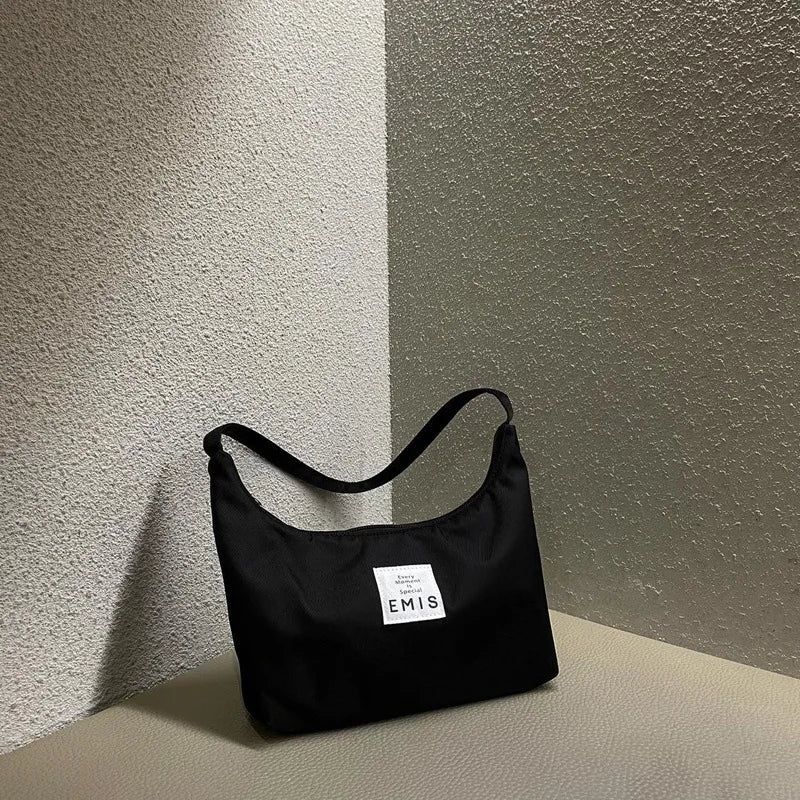 Women's Small Nylon Hobos Underarm Bag Embroidery Handbag