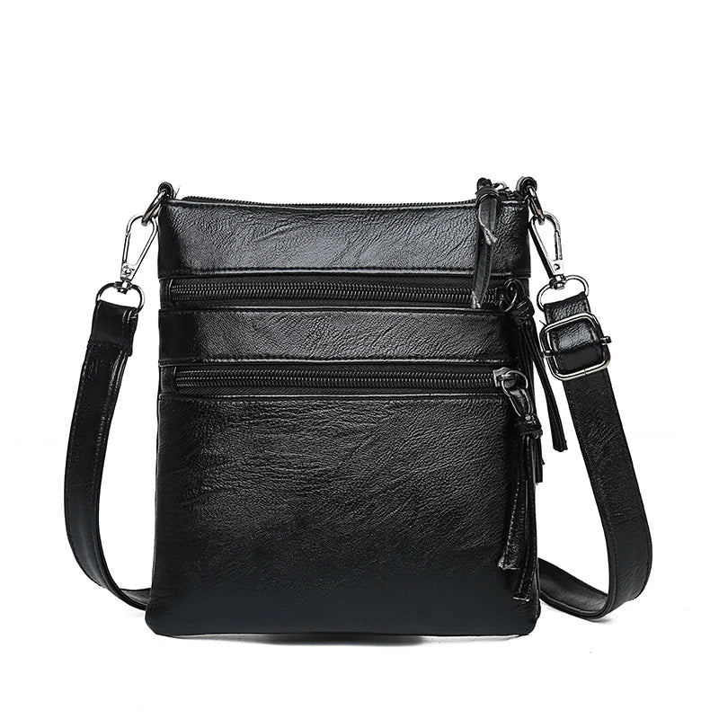 Women's Small Shoulder Crossbody Bag Multi-layer Messenger Soft Handbag Purse