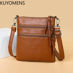 Women's Small Shoulder Bag Pu Leather Crossbody Bag Casual Women Multi-layer Mes