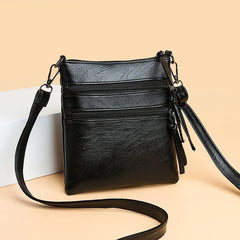 Women's Small Shoulder Bag Pu Leather Crossbody Bag Casual Women Multi-layer Mes