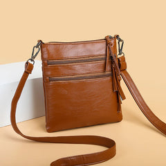Women's Small Shoulder Crossbody Bag Multi-layer Messenger Soft Handbag Purse