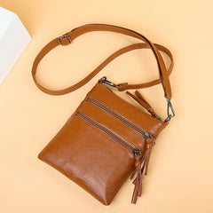 Women's Small Shoulder Crossbody Bag Multi-layer Messenger Soft Handbag Purse