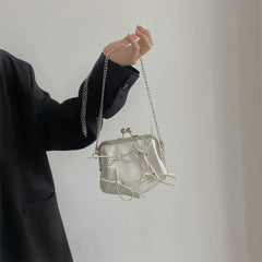 Small Leather Bag Chain Bowknot Shoulder Crossbody Bags