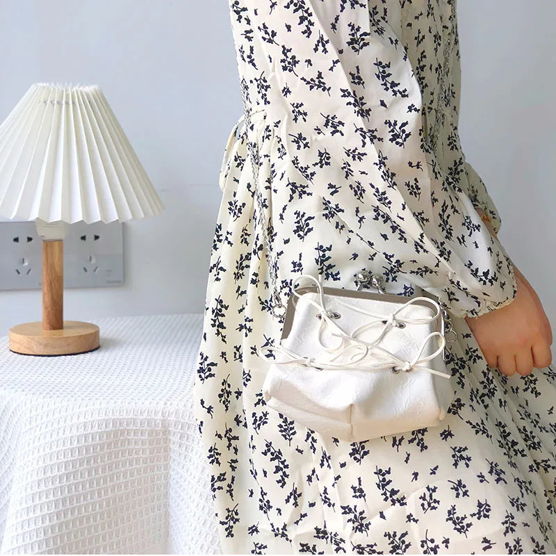 Small Leather Bag Chain Bowknot Shoulder Crossbody Bags