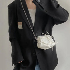 Small Leather Bag Chain Bowknot Shoulder Crossbody Bags