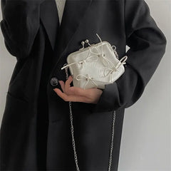 Small Leather Bag Chain Bowknot Shoulder Crossbody Bags