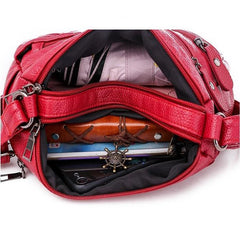 Women's Soft Leather Shoulder Bag Crossbody Multi-layer Small Messenger Handbag