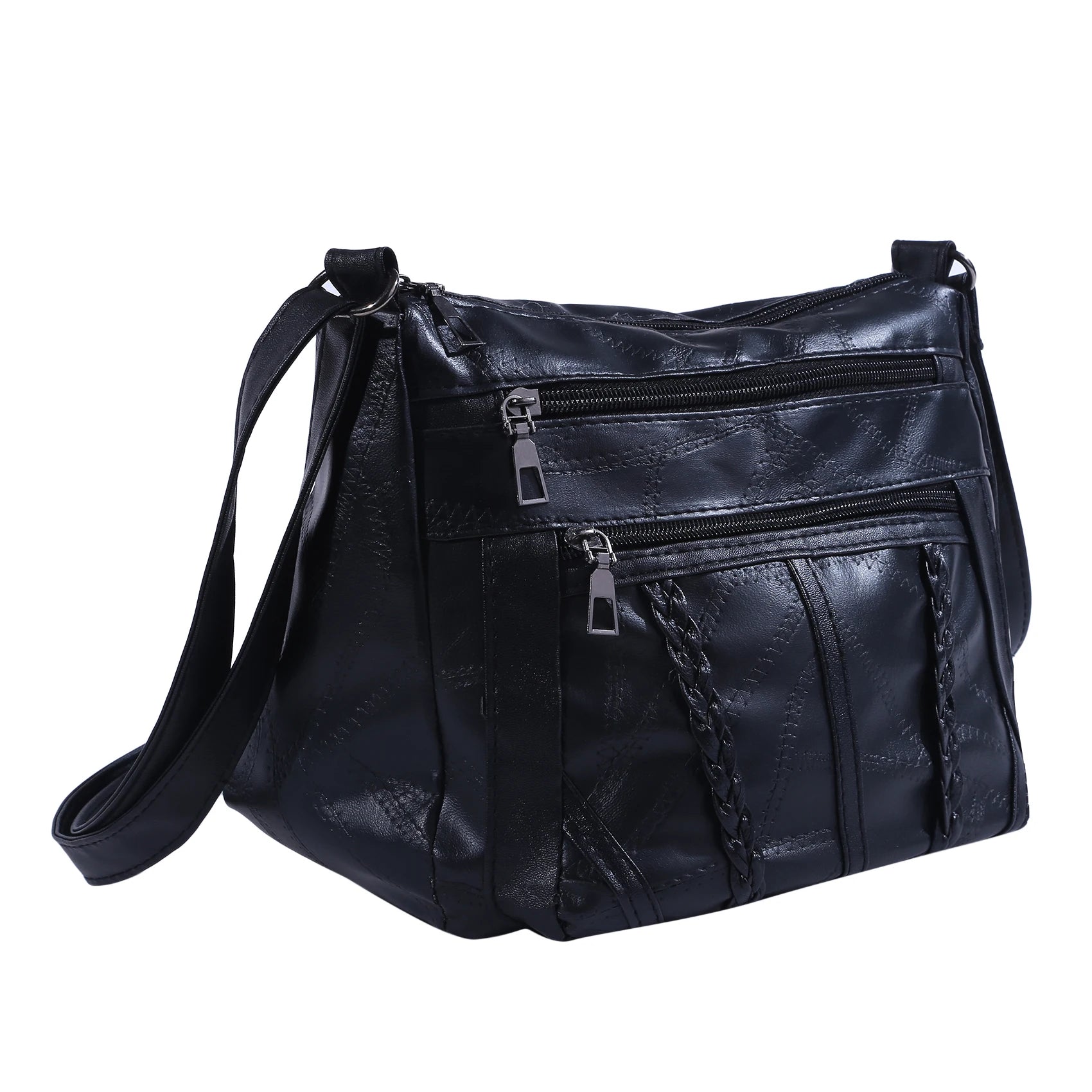 Women's Soft Leather Shoulder Bag Multi-layer Crossbody Bag