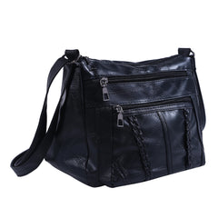 Women's Soft Leather Shoulder Bag Multi-layer Crossbody Bag