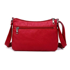 Women's Soft Leather Shoulder Bag Crossbody Multi-layer Small Messenger Handbag