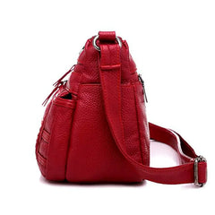 Women's Soft Leather Shoulder Bag Crossbody Multi-layer Small Messenger Handbag