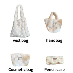 Soft Plush Shoulder Bags Handbags Furry Girls Student Pencil Pouch
