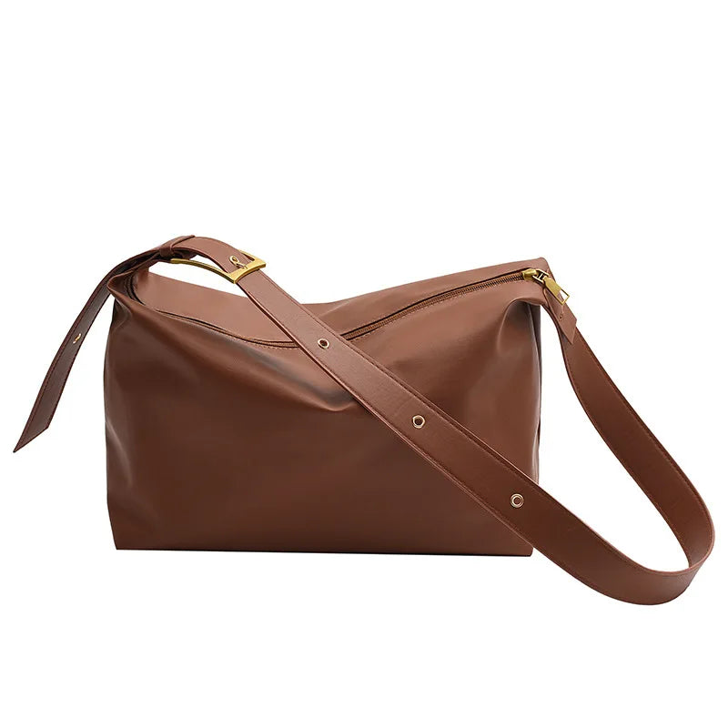 Women's Retro Single Shoulder Bag Large Capacity Crossbody Lazy Wind Tote Bag