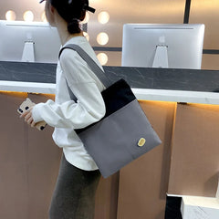 Women's Solid Canvas Handbag Pure Girl Shoulder Bag