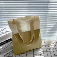 Women's Solid Canvas Handbag Pure Girl Shoulder Bag