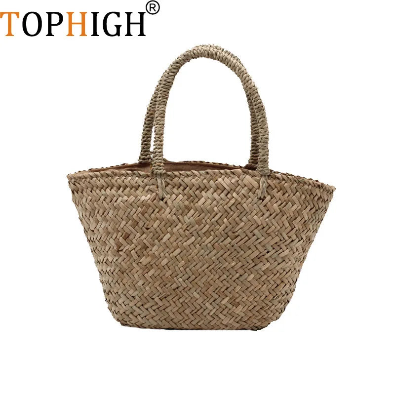 Women's Straw Hand Bag Large Shoulder Tote Bag Bucket Summer Bags Tassel