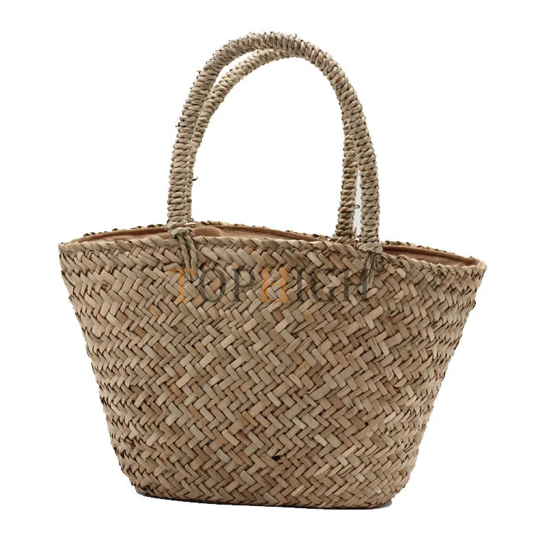 Women's Straw Hand Bag Large Shoulder Tote Bag Bucket Summer Bags Tassel