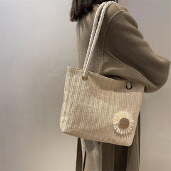 Women's Woven Straw Handbag Large Beach Tote Shoulder Bag