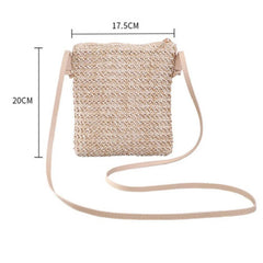 Straw Knitted Small Messenger Bag for Beach Travel and Everyday Use