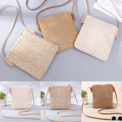 Straw Knitted Small Messenger Bag for Beach Travel and Everyday Use