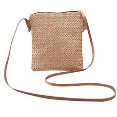 Straw Knitted Small Messenger Bag for Beach Travel and Everyday Use
