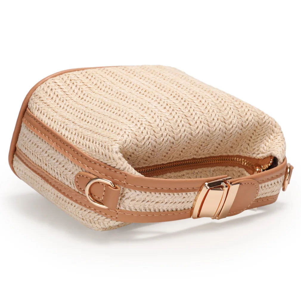 Women's Straw Woven Cross-Body Bag Summer Shoulder Bag