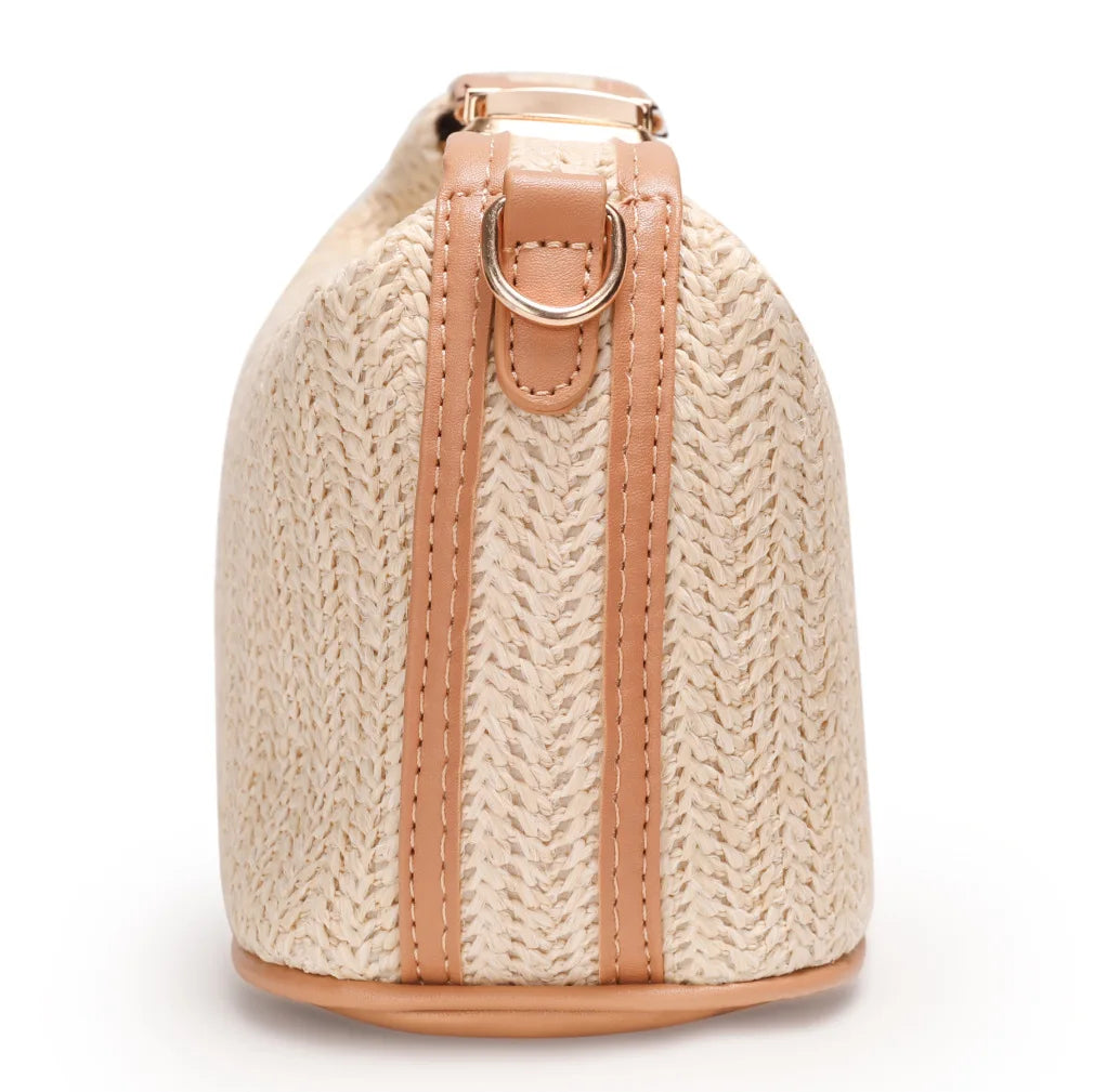 Women's Straw Woven Cross-Body Bag Summer Shoulder Bag
