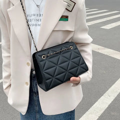Women's Stylish Bag Spring Texture Chain Messenger Bag Diamond Pattern Bag