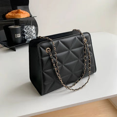 Women's Stylish Bag Spring Texture Chain Messenger Bag Diamond Pattern Bag