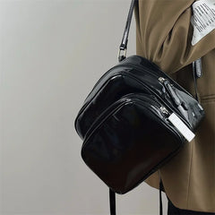 Women's Retro Leather Shoulder Bag Backpack Y2k Fashionable Handbag