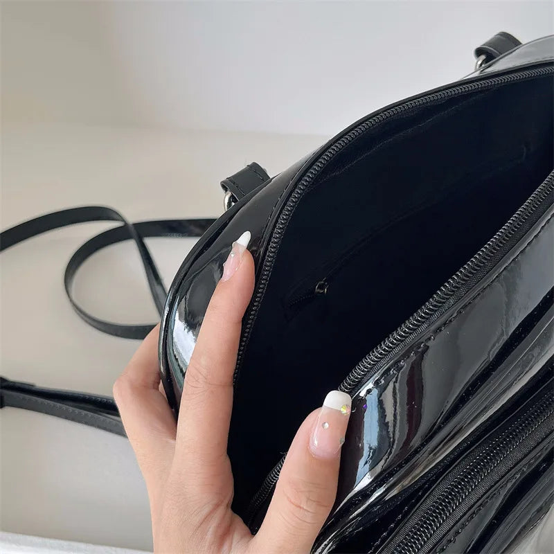 Women's Retro Leather Shoulder Bag Backpack Y2k Fashionable Handbag