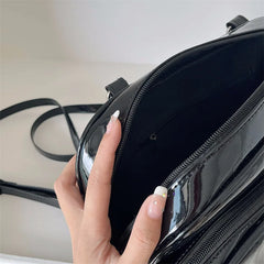 Women's Retro Leather Shoulder Bag Backpack Y2k Fashionable Handbag