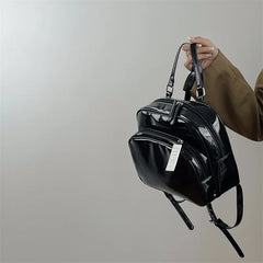 Women's Retro Leather Shoulder Bag Backpack Y2k Fashionable Handbag