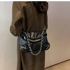 Soft Leather Flap Tote Bag Top Folds Crossbody Bags for Women
