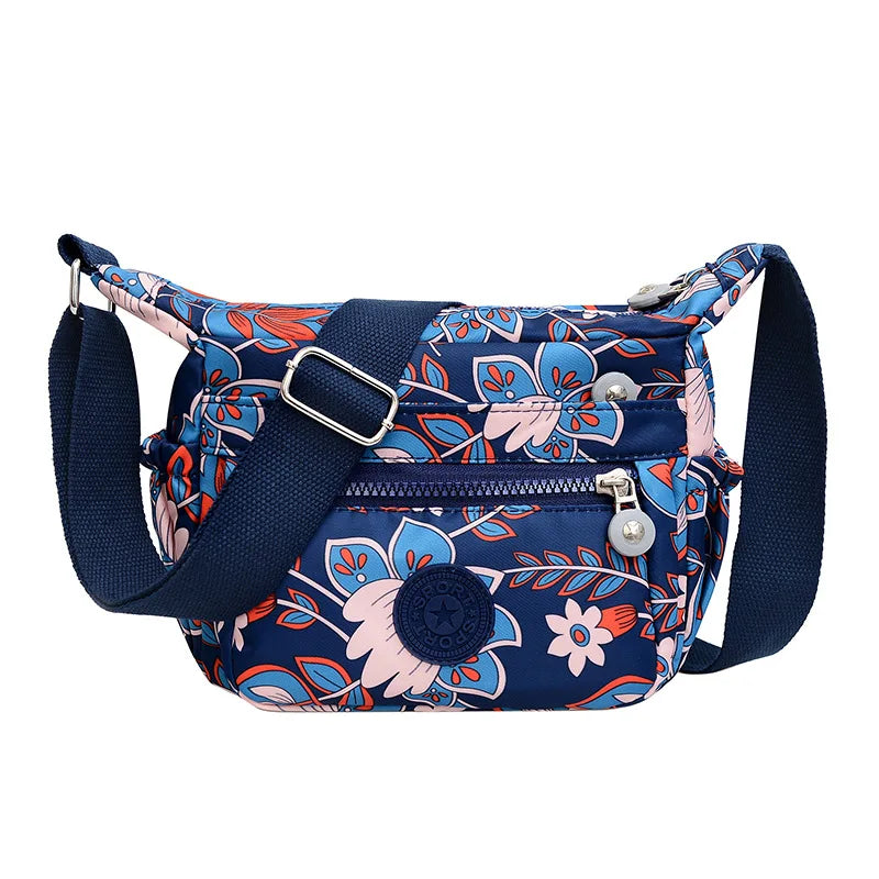 Women's Summer Floral Crossbody Bag Middle Aged Shoulder Handbag