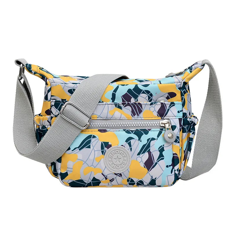 Women's Summer Floral Crossbody Bag Middle Aged Shoulder Handbag