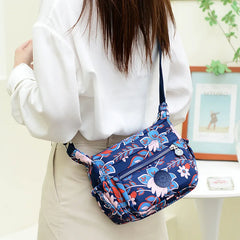 Women's Summer Floral Crossbody Bag Middle Aged Shoulder Handbag