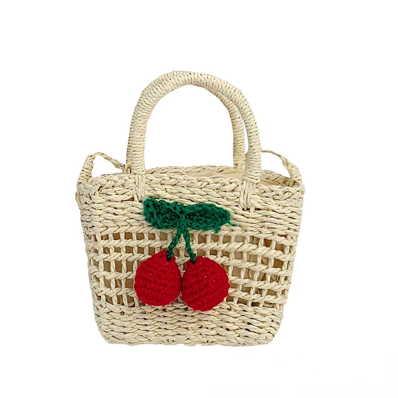 Women's Summer Straw Bag Hand-woven Beach Holiday Mini Bucket Bag
