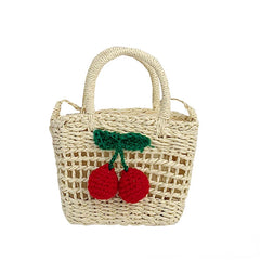Women's Summer Straw Bag Hand-woven Beach Holiday Mini Bucket Bag